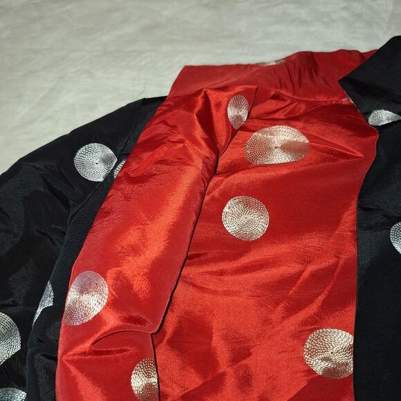 "Johnny Was-esq" Reversible stylish polka dot embroidered coat Mint - Picture 2 of 5